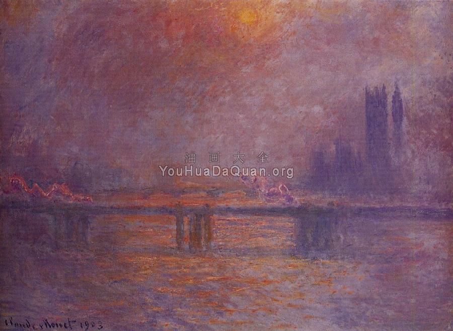Charing Cross Bridge, The Thames - 克劳德·莫奈